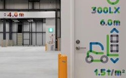 Internal signage is designed to visually communicate warehouse functions.